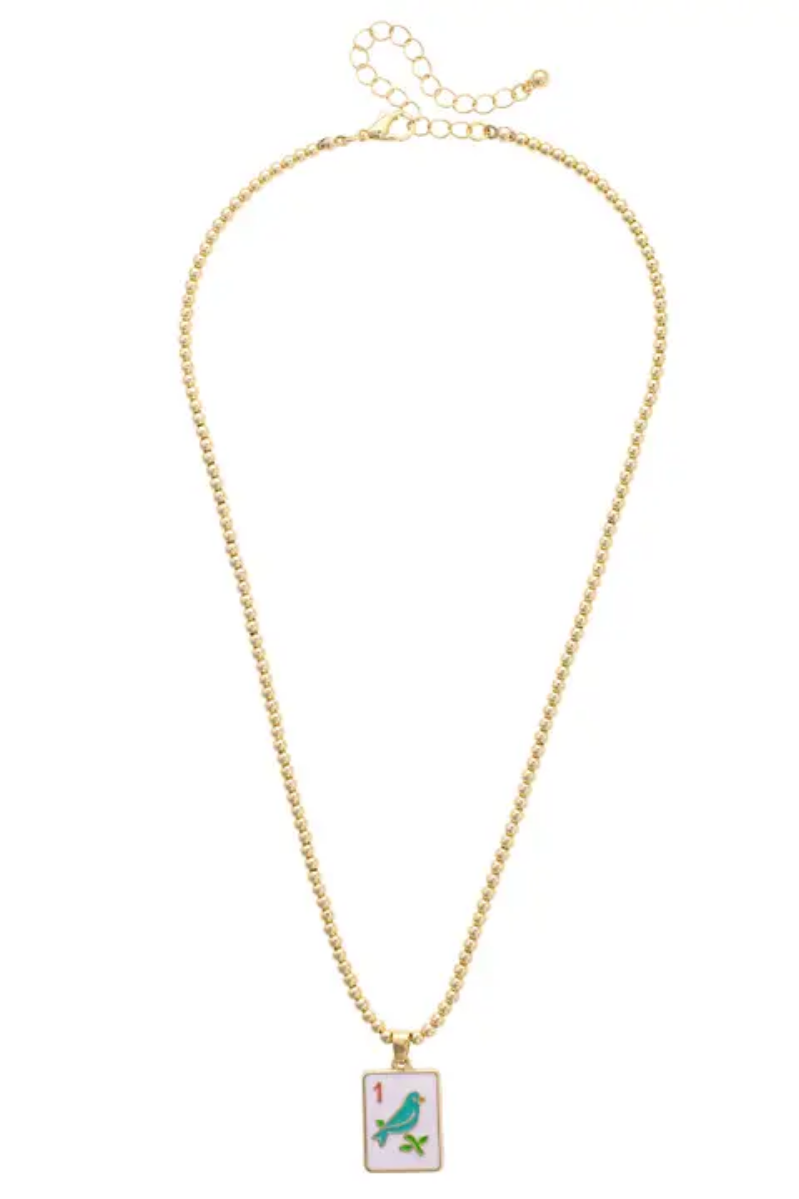 Mahj Ball Chain Necklace in Shiny Gold