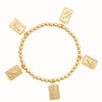 Bird Bam 24K Gold Plated Ball Bead Stretch Bracelet