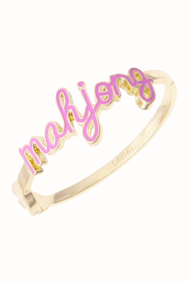 Mahjong Cursive Enamel Hinge Bangle