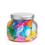 Volcano Rainbow Watercolor Candle | Capri Blue | Signature