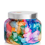 Volcano Rainbow Watercolor Candle | Capri Blue | Jumbo