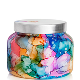 Volcano Rainbow Watercolor Candle | Capri Blue | Jumbo