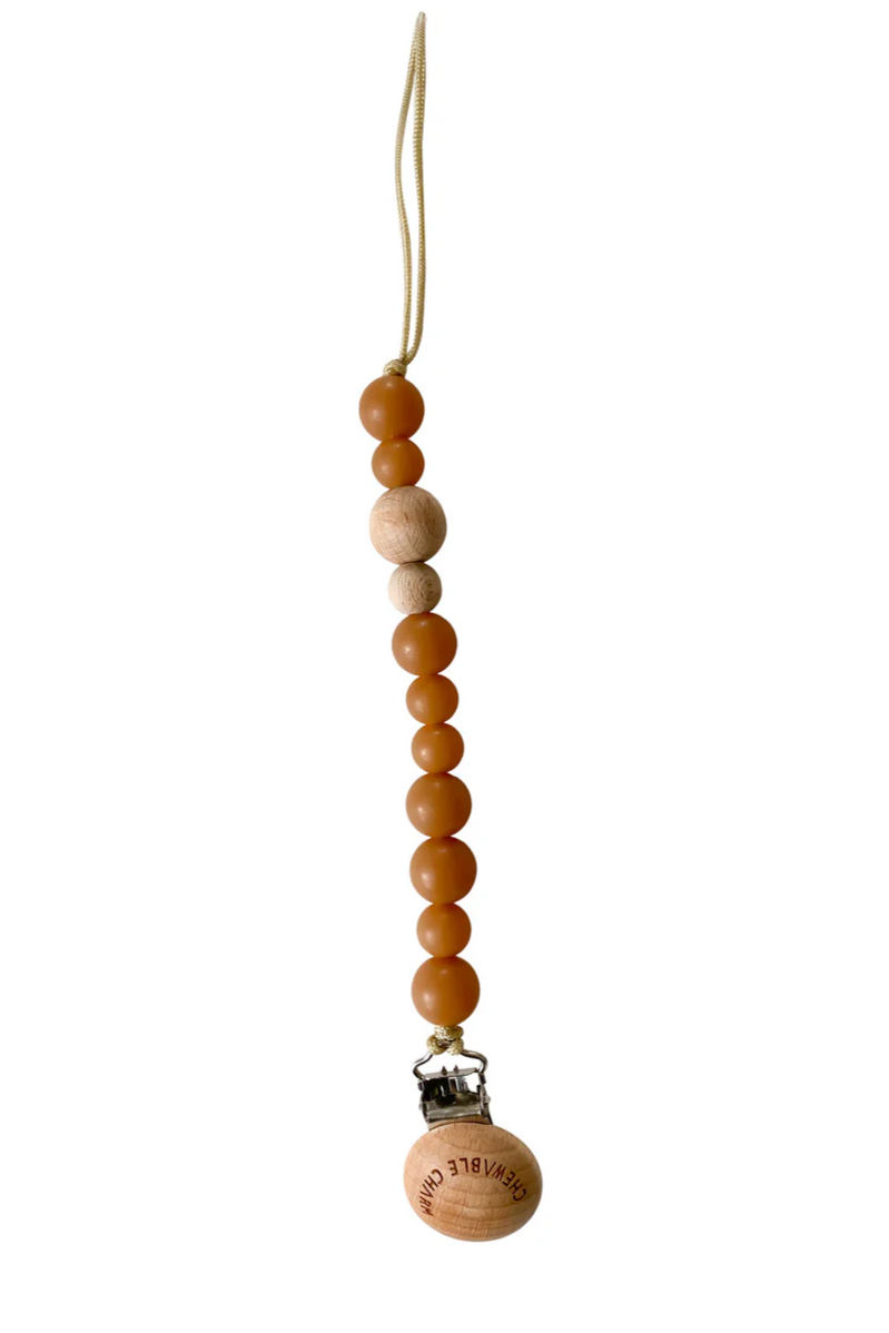 Classic Pacifier Clip - Hevea Wood + Natural Rubber