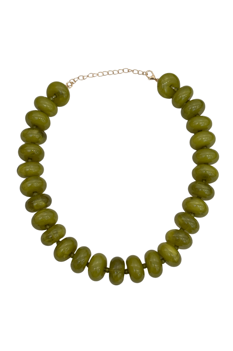 Color Crush Beaded Necklace | Olive Green
