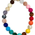 Multicolored beaded necklace on a white background. Confetti Crush Bold Beaded Necklace