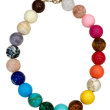 Multicolored beaded necklace on a white background. Confetti Crush Bold Beaded Necklace