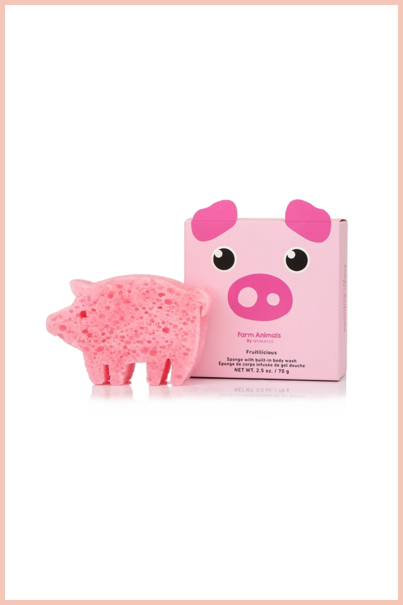 Farm Animals Bath Sponge + Built-In Cleanser | Spongellé