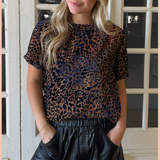 Animal Print Velvet Burnout Tee