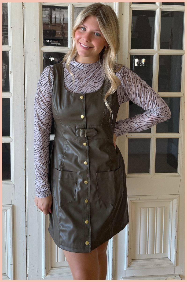 Faux Leather Fit Dress The Boutique Faux Leather Fit Dress The Boutique