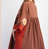 Embroidered Linen Woven Dress