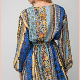 Long-sleeve Printed Voile Sun Dress | Final Sale