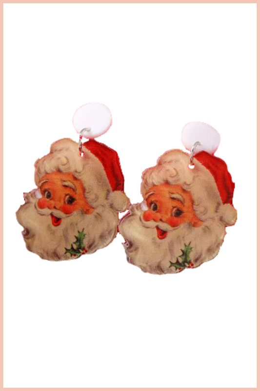 Vintage Santa Earrings