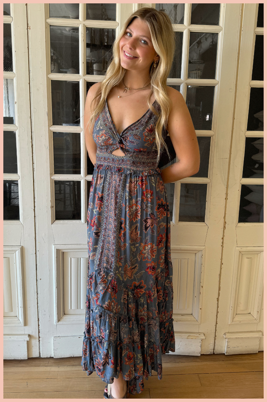 Twist Front Tiered Maxi Dress