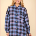 Contrast Plaid Casual Shirt Dress