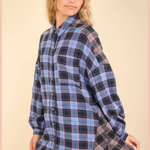 Contrast Plaid Casual Shirt Dress
