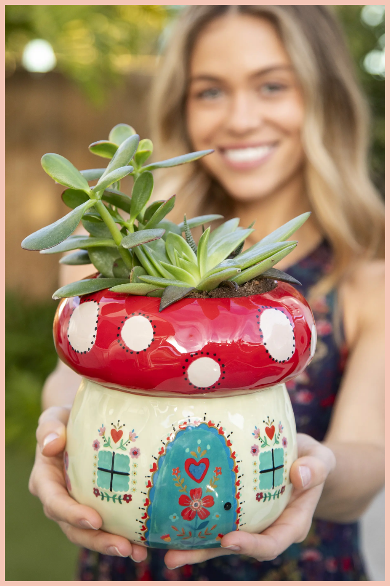 Mushroom Ceramic Planter | Natural Life