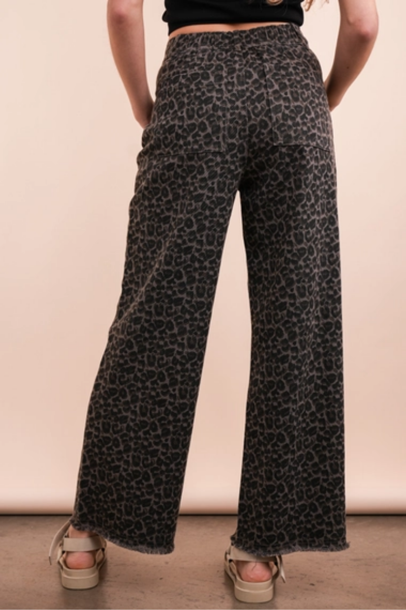 Leopard Printed Marine Straight Pants