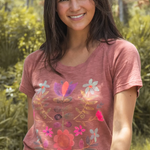 Rust Folk Flower Boho Tee | Natural Life
