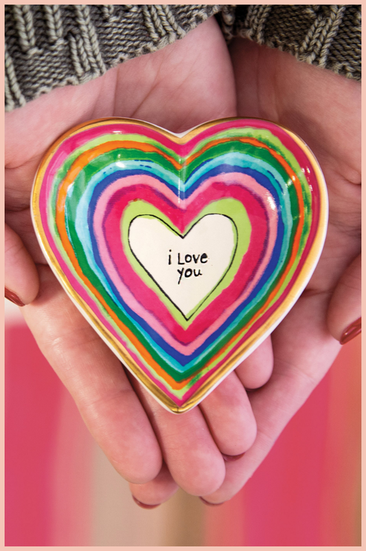 I Love You Ceramic Heart Trinket Dish | Natural Life