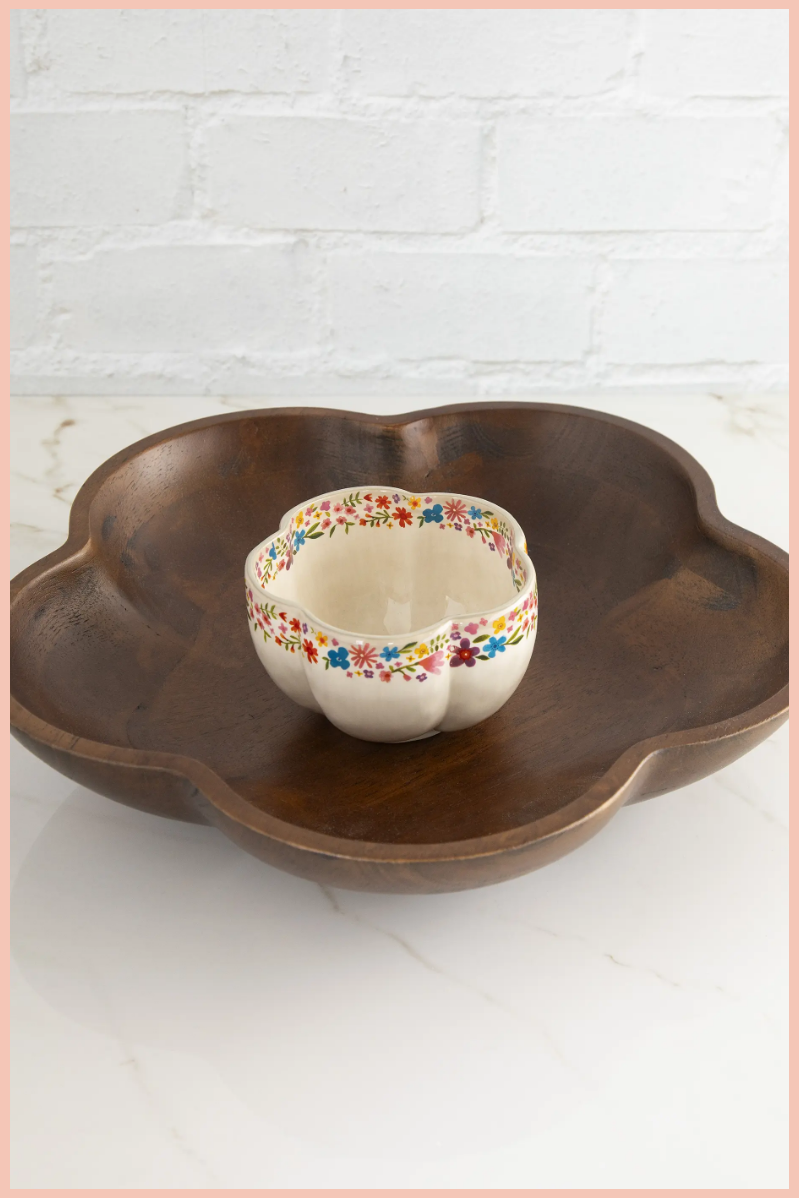 Flower Chip & Dip Serving Bowl | Natural Life