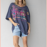 Flower Banquet Easy V-Neck Tee | Natural Life