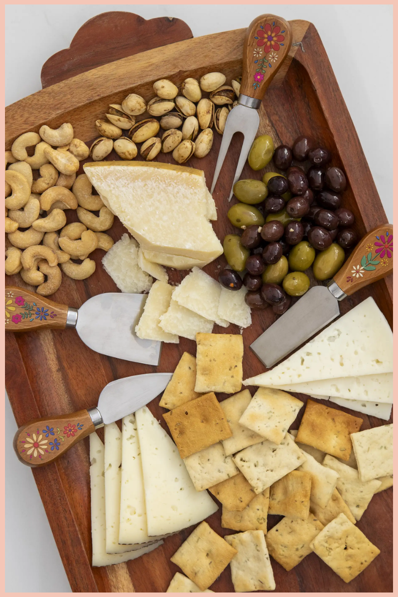 Folk Floral Cheese Knives | Natural Life