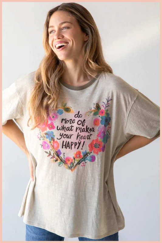 Make Your Heart Happy Ringer Tee | Natural Life