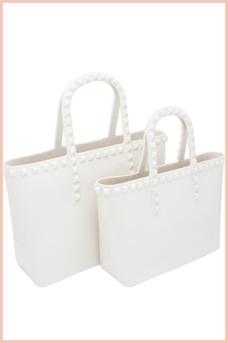 2-in-1 Studded Jelly Tote Bag