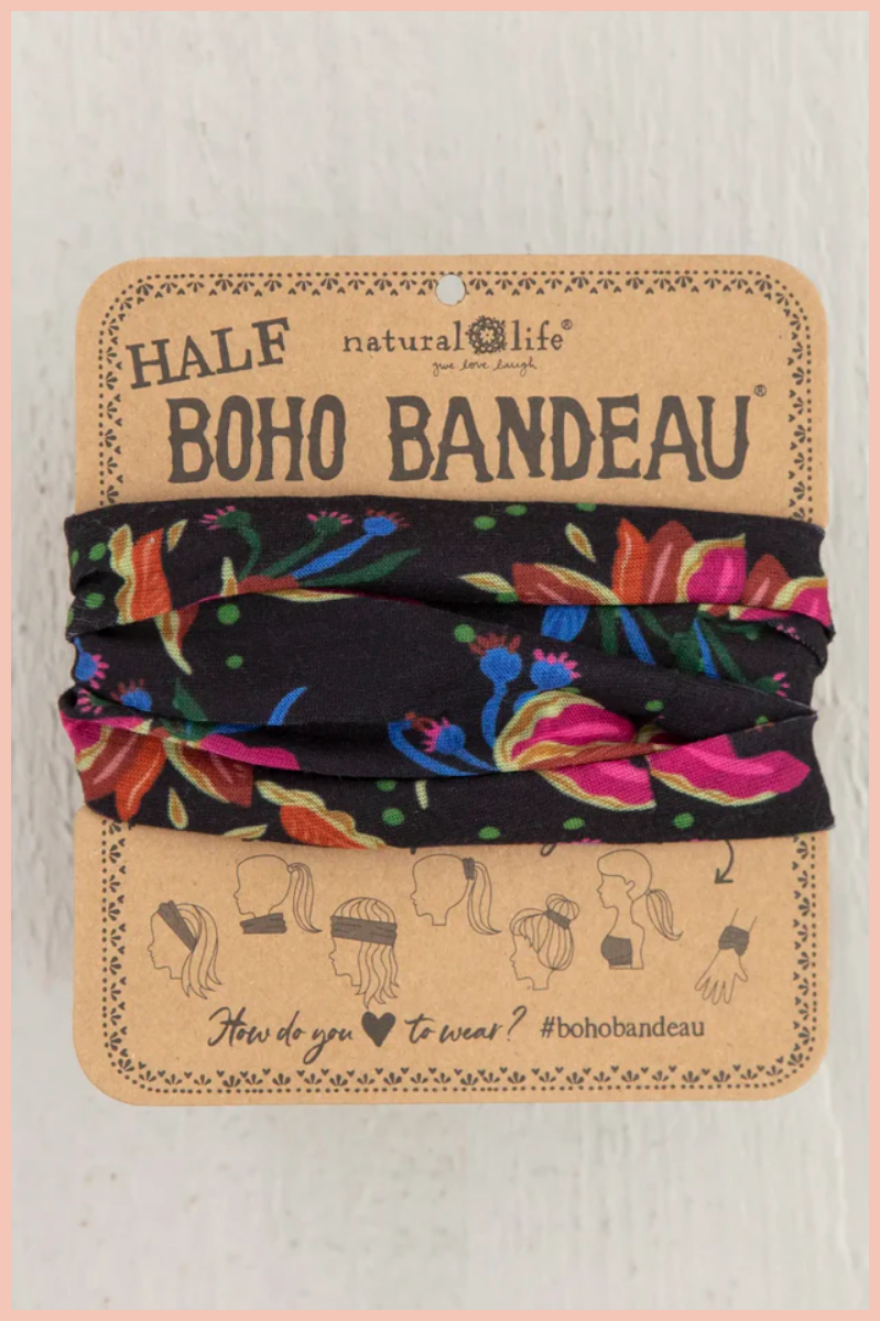 Half Boho Bandeau | Tropical Floral Black