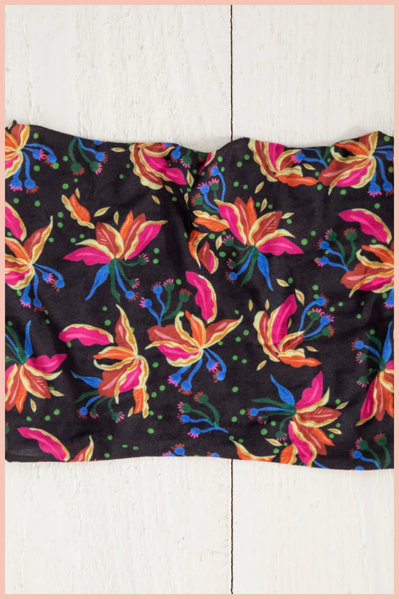 Half Boho Bandeau | Tropical Floral Black