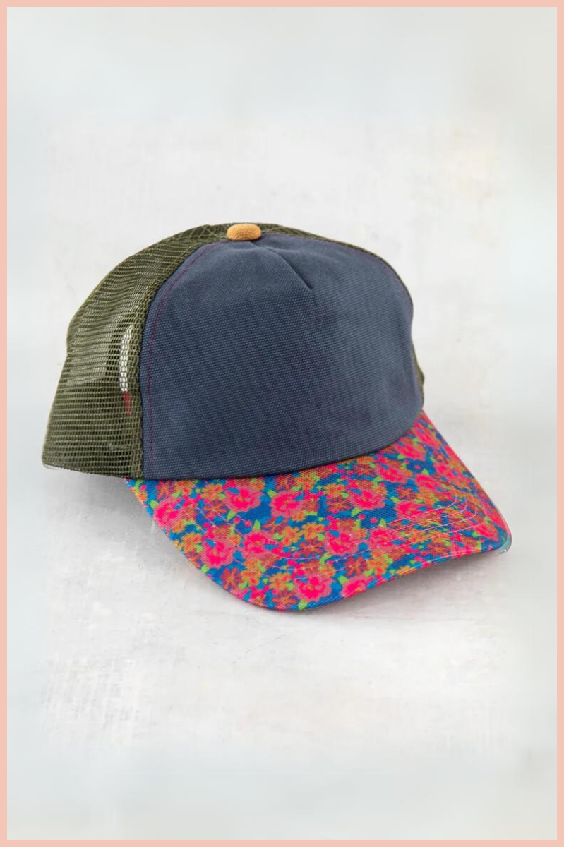 Floral Canvas Trucker Hat | Natural Life