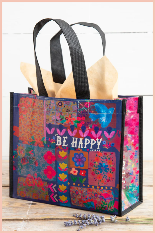 Medium Happy Bag | Natural Life | Be Happy