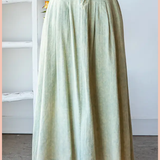 Washed Pleated Maxi Skirt