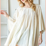 Washed Lace Tunic Top