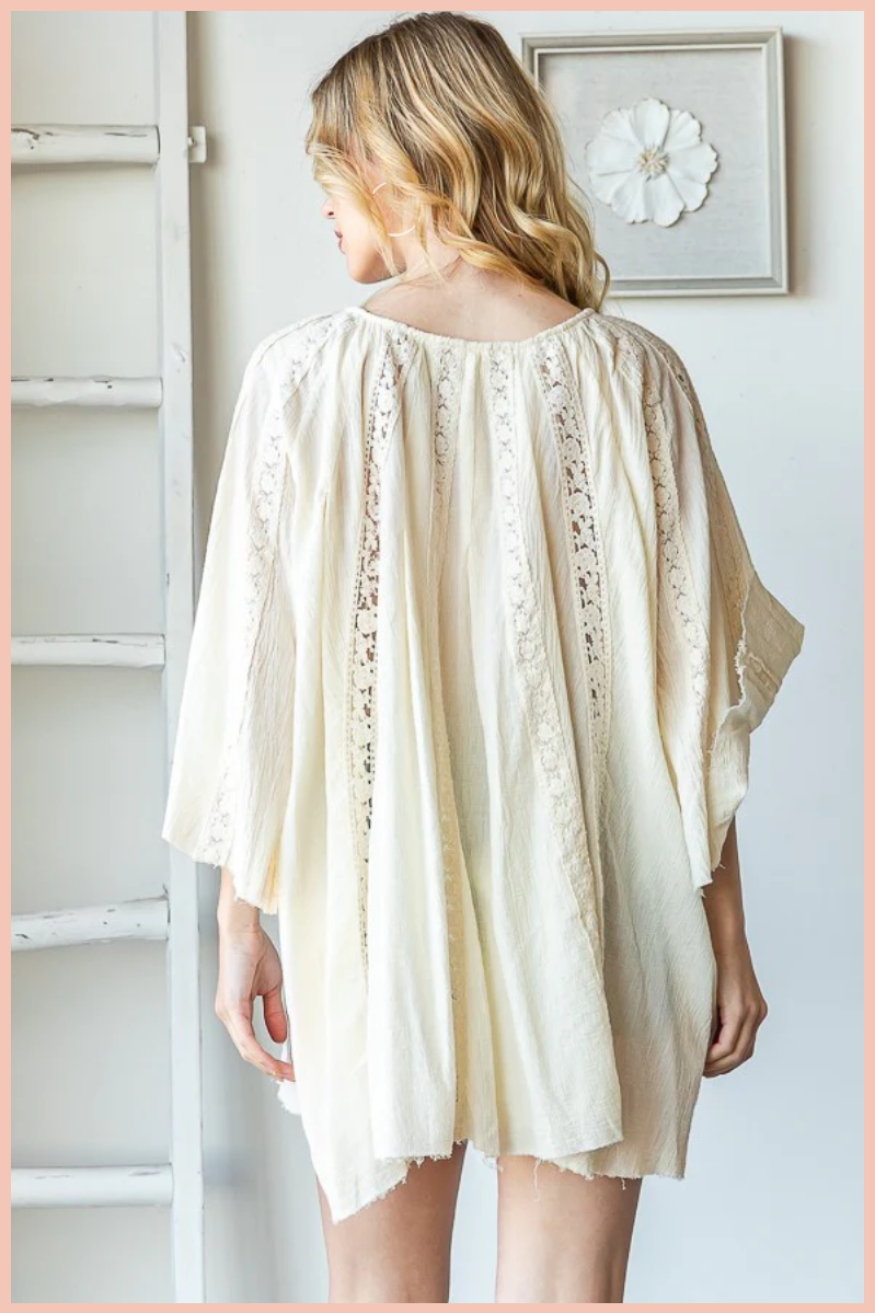 Washed Lace Tunic Top
