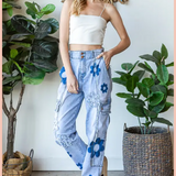Daisy Cargo Denim Pants