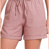 Drawstring Linen Shorts