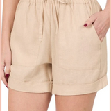 Drawstring Linen Shorts