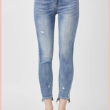 RISEN High Rise Frayed Waist Skinny