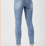 RISEN High Rise Frayed Waist Skinny