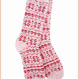 WORLD SOFTEST CREW SOCKS | FAIR ISLE PINK