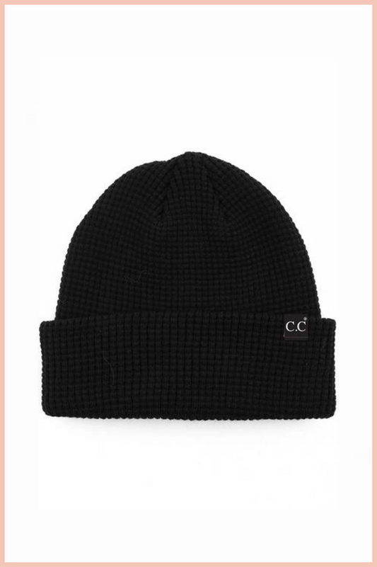 C.C. SLOUCHY CUFF BEANIE | BLACK