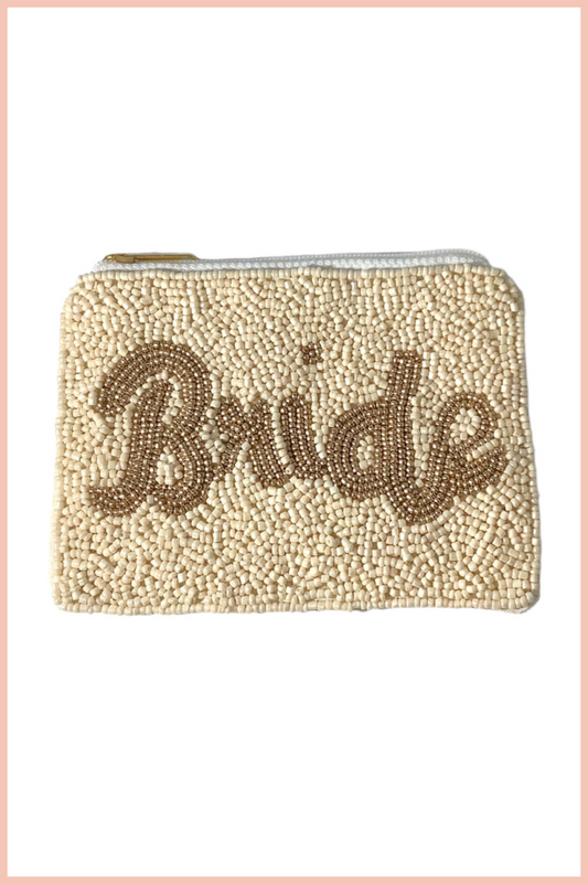 BRIDE BEADED COIN PURSE | IVORY/GOLD