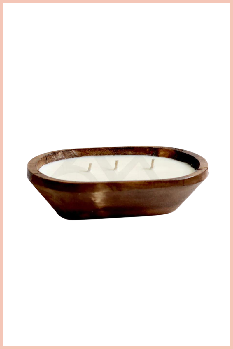3 Wick Rustic Dough Bowl Candle