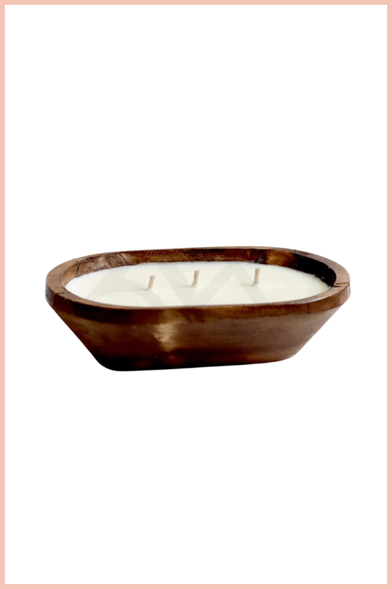 3 WICK RUSTIC DOUGH BOWL CANDLE