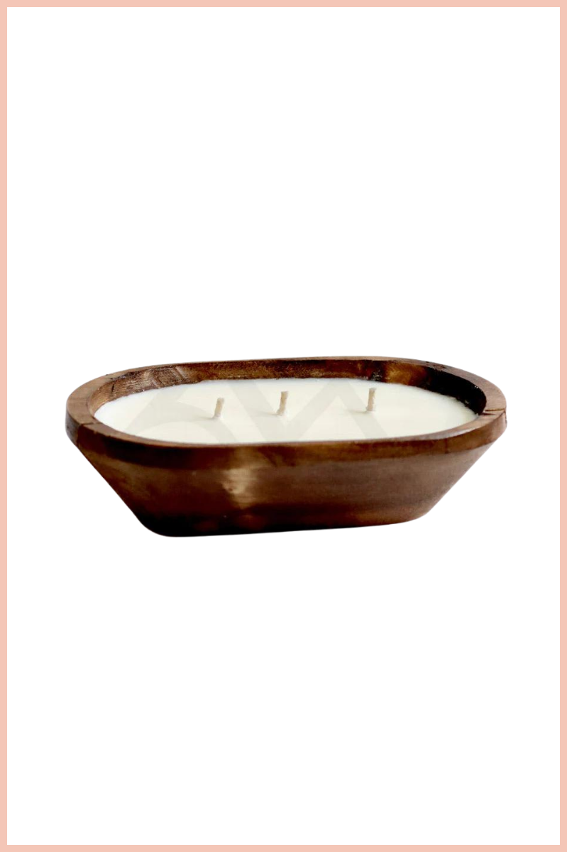 3 Wick Rustic Dough Bowl Candle