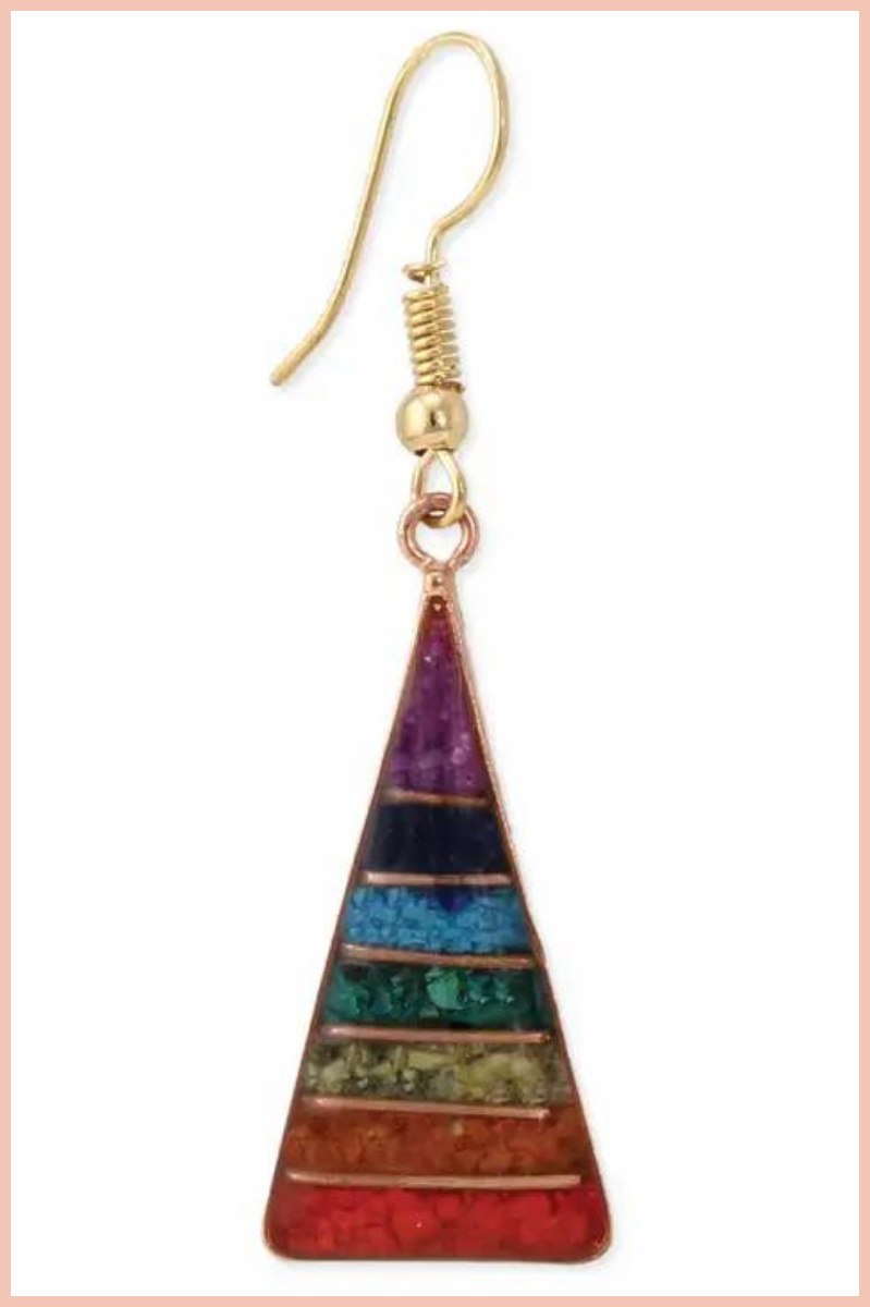 ALIGN YOUR CHAKRAS PYRAMID EARRINGS