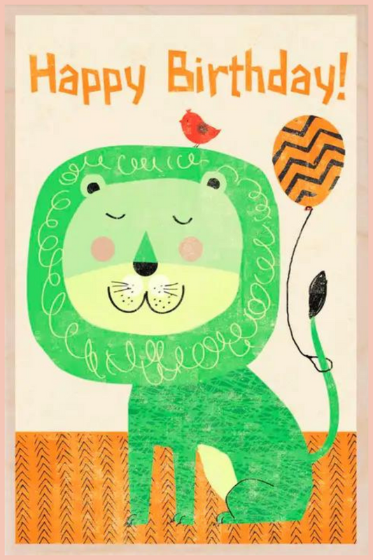BIRTHDAY LION SUSTAINABLE WOOD CARD | BIRTHDAY CARD