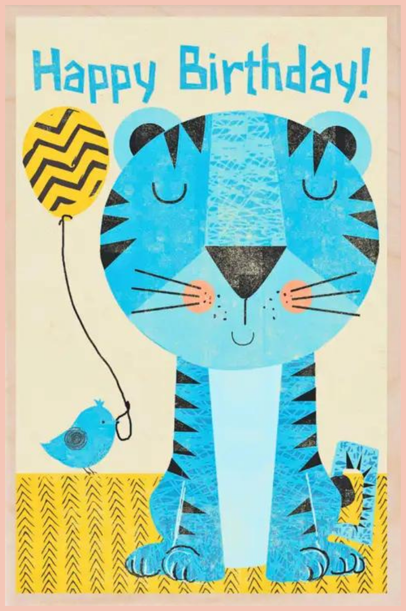 BIRTHDAY TIGER SUSTAINABLE WOOD CARD | BIRTHDAY CARD