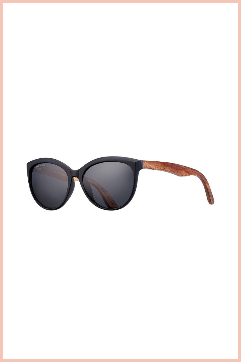 Breah Sunnies | Matte Onyx + Walnut Wood + Smoke Polarized Lens